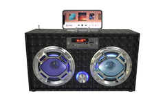 RetroGroove Speaker - LED Lit Party Boombox with FM